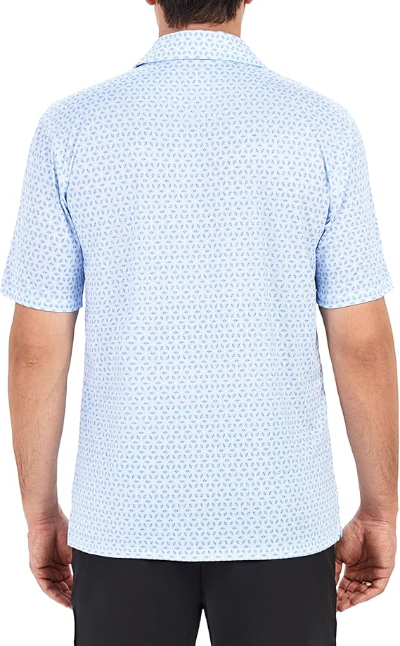 Golf Shirts for Men Dry Fit Performance Short Sleeve Print Moisture Wicking Collared Shirt